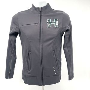 University of Hawaii Rainbow Warriors Full Zip Track Jacket S Gray Russell *FLAW